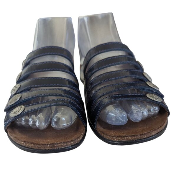 Dansko Deep Blue Patent Sandals - Size 36 - Picture 6 of 14